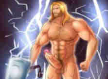 Thor Pelado Herói Nu em Fotos e Desenhos